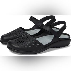 Naot Arataki Black Leather Mary Jane Velcro Sandals